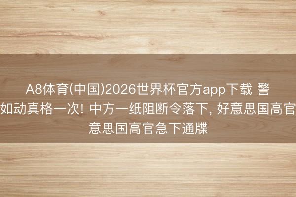 A8体育(中国)2026世界杯官方app下载 警戒三次不如动真格一次! 中方一纸阻断令落下， 好意思国高官急下通牒