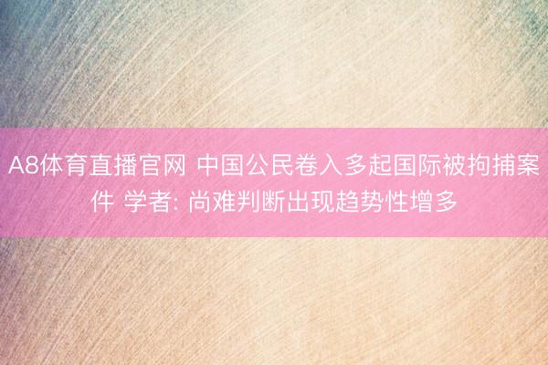 A8体育直播官网 中国公民卷入多起国际被拘捕案件 学者: 尚难判断出现趋势性增多