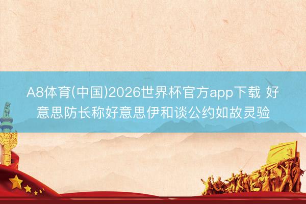 A8体育(中国)2026世界杯官方app下载 好意思防长称好意思伊和谈公约如故灵验
