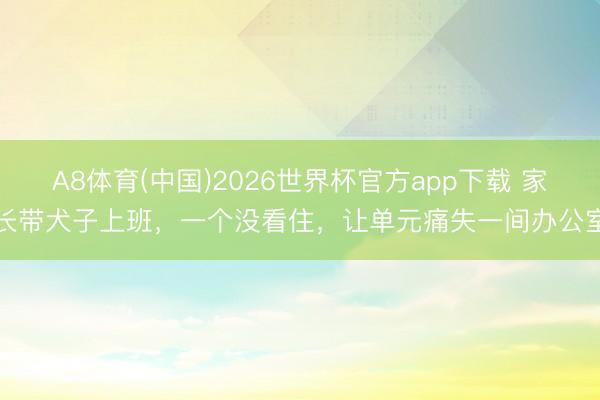 A8体育(中国)2026世界杯官方app下载 家长带犬子上班，一个没看住，让单元痛失一间办公室