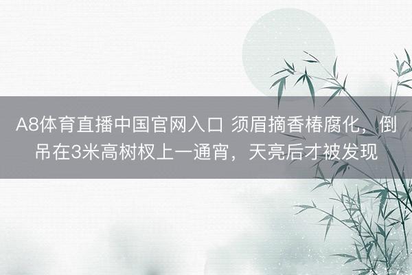 A8体育直播中国官网入口 须眉摘香椿腐化，倒吊在3米高树杈上一通宵，天亮后才被发现
