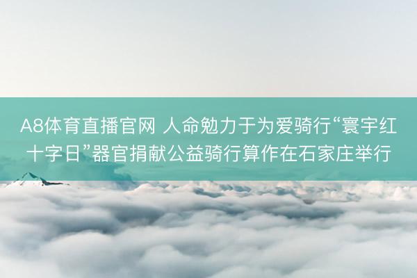 A8体育直播官网 人命勉力于为爱骑行“寰宇红十字日”器官捐献公益骑行算作在石家庄举行