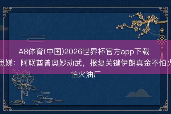A8体育(中国)2026世界杯官方app下载 好意思媒：阿联酋曾奥妙动武，报复关键伊朗真金不怕火油厂