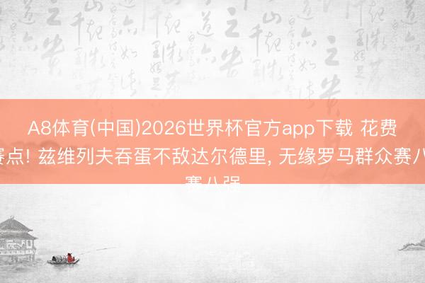 A8体育(中国)2026世界杯官方app下载 花费4赛点! 兹维列夫吞蛋不敌达尔德里， 无缘罗马群众赛八强