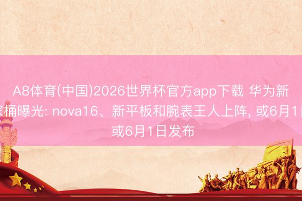A8体育(中国)2026世界杯官方app下载 华为新品全家桶曝光: nova16、新平板和腕表王人上阵， 或6月1日发布