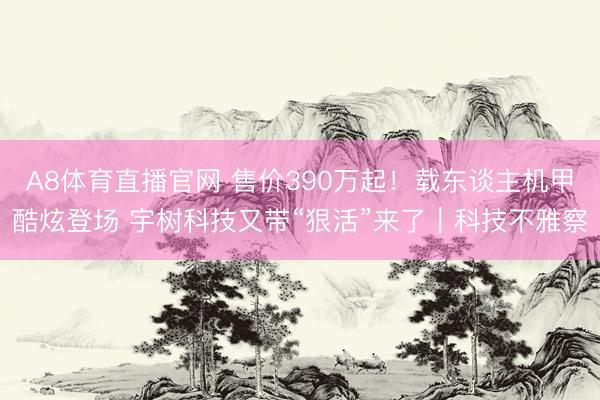 A8体育直播官网 售价390万起！载东谈主机甲酷炫登场 宇树科技又带“狠活”来了｜科技不雅察