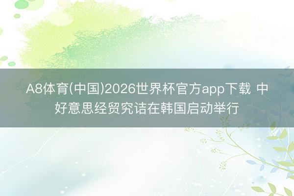 A8体育(中国)2026世界杯官方app下载 中好意思经贸究诘在韩国启动举行