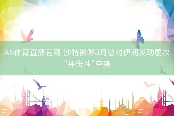 A8体育直播官网 沙特被曝3月曾对伊朗发动屡次“抨击性”空袭