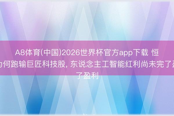 A8体育(中国)2026世界杯官方app下载 恒科为何跑输巨匠科技股， 东说念主工智能红利尚未完了盈利