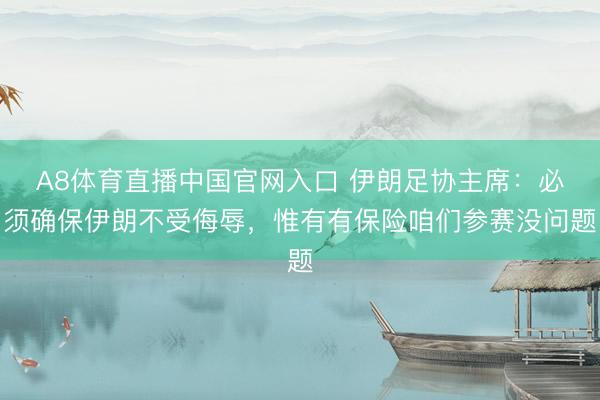 A8体育直播中国官网入口 伊朗足协主席：必须确保伊朗不受侮辱，惟有有保险咱们参赛没问题