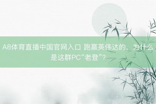 A8体育直播中国官网入口 跑赢英伟达的，为什么是这群PC“老登”？