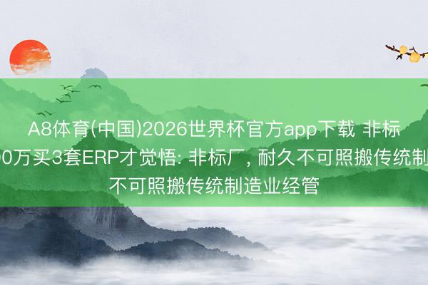 A8体育(中国)2026世界杯官方app下载 非标雇主砸200万买3套ERP才觉悟: 非标厂， 耐久不可照搬传统制造业经管