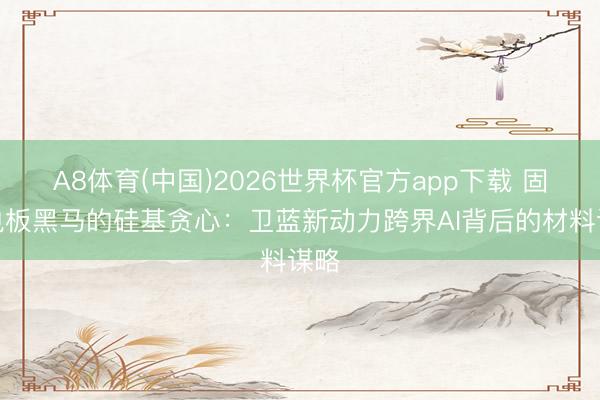 A8体育(中国)2026世界杯官方app下载 固态电板黑马的硅基贪心：卫蓝新动力跨界AI背后的材料谋略