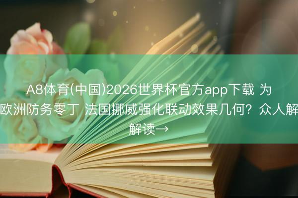 A8体育(中国)2026世界杯官方app下载 为鼓励欧洲防务零丁 法国挪威强化联动效果几何？众人解读→