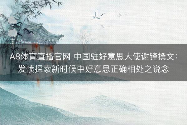 A8体育直播官网 中国驻好意思大使谢锋撰文：发愤探索新时候中好意思正确相处之说念